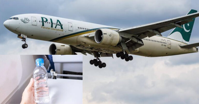 No Water In PIA Flight’s Lavatory Forcing Passengers To Use Mineral Water